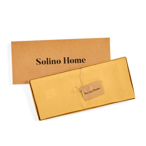 Solino Home Linen Table Runner In Yellow
