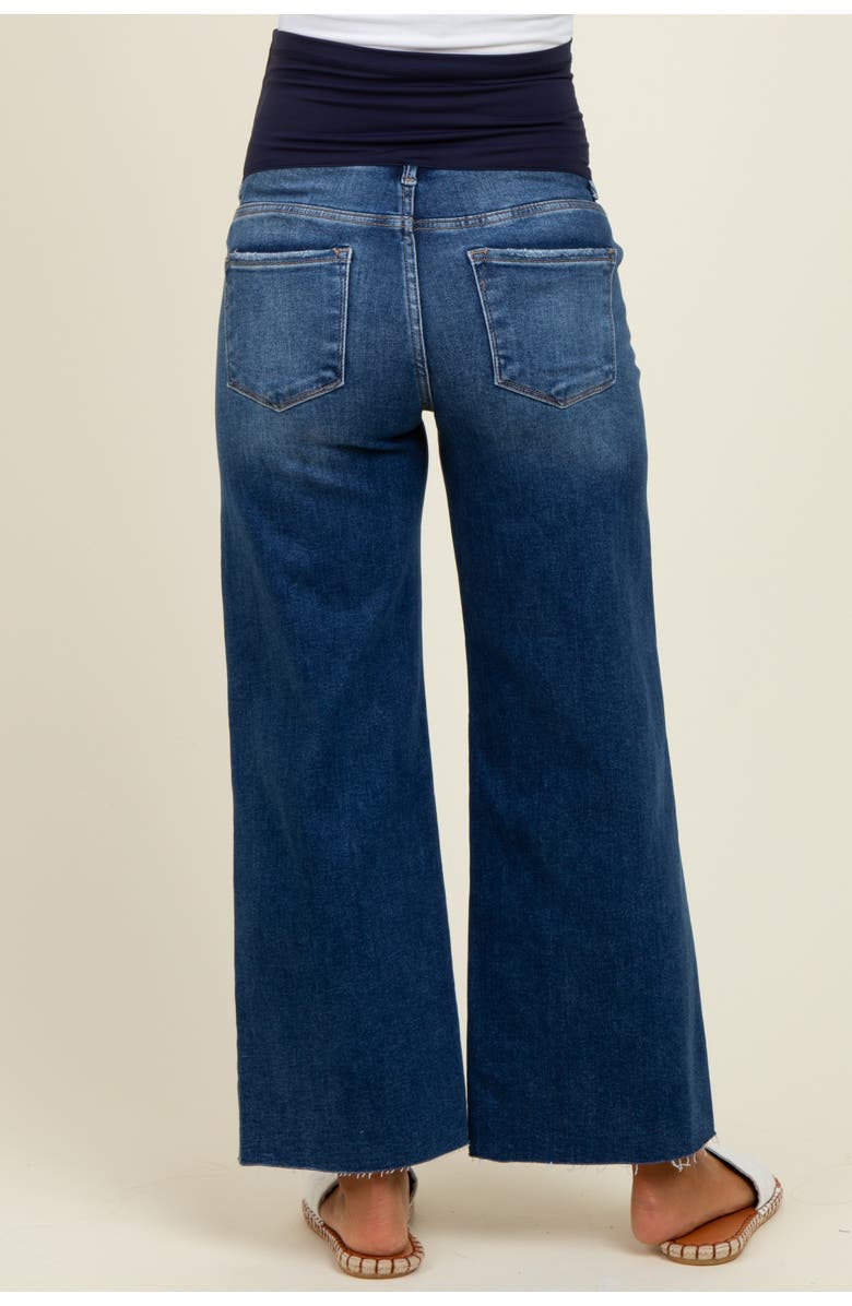 PinkBlush Cut Hem Cropped Wide Leg Maternity Jeans, Alternate, color, 