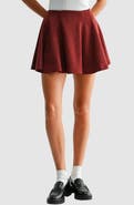 Lush Faux Suede Flare Miniskirt
