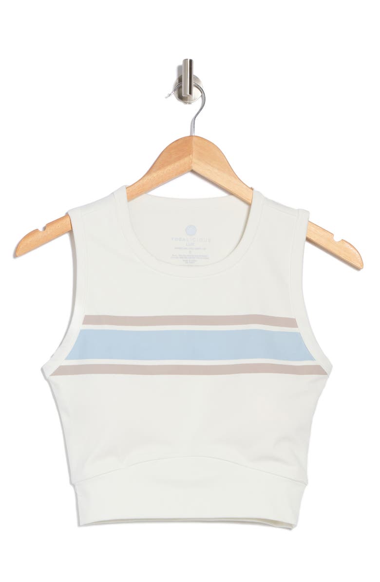 YOGALICIOUS Terry Crop Top, Alternate, color, Cloud Dancer