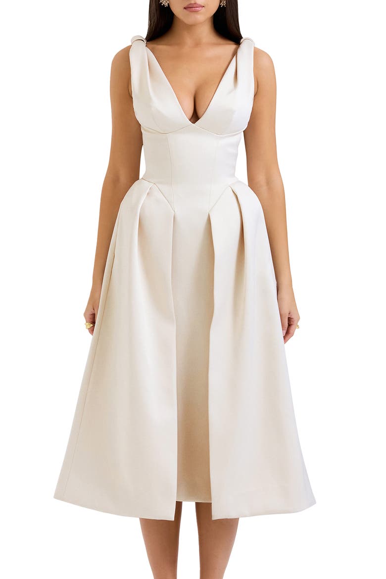 Paloma Sleeveless Satin Gown, Alternate, color, VINTAGE CREAM
