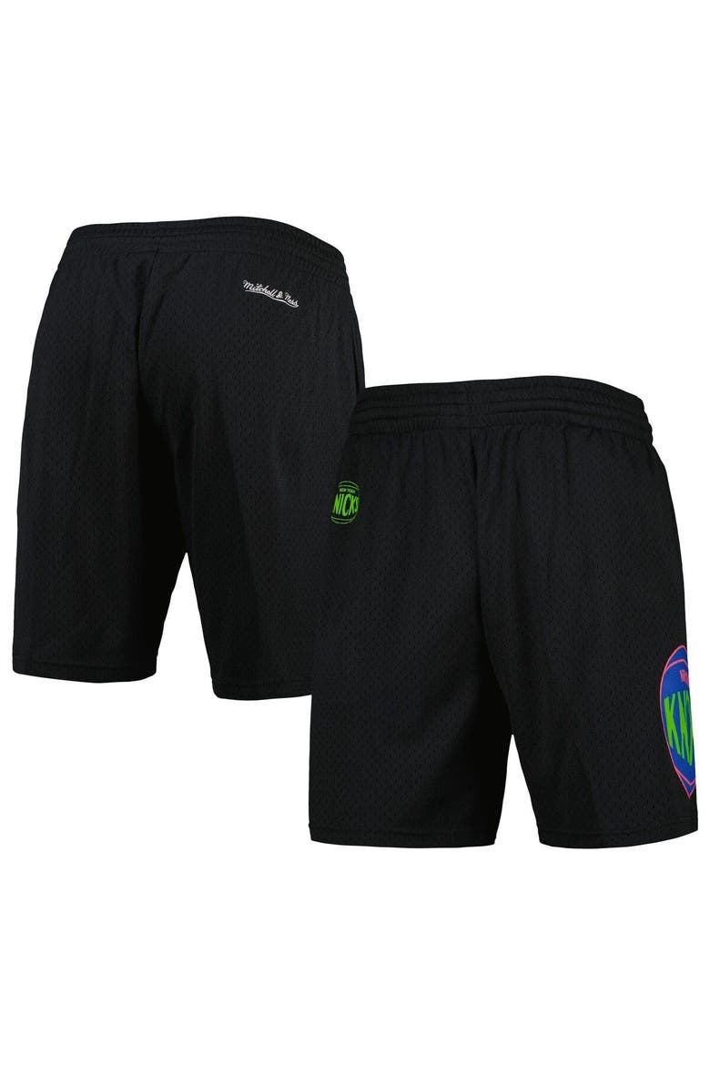 Men's Mitchell & Ness Black New York Knicks Hardwood Classics Color Bomb Energy Shorts, Main, color, Black