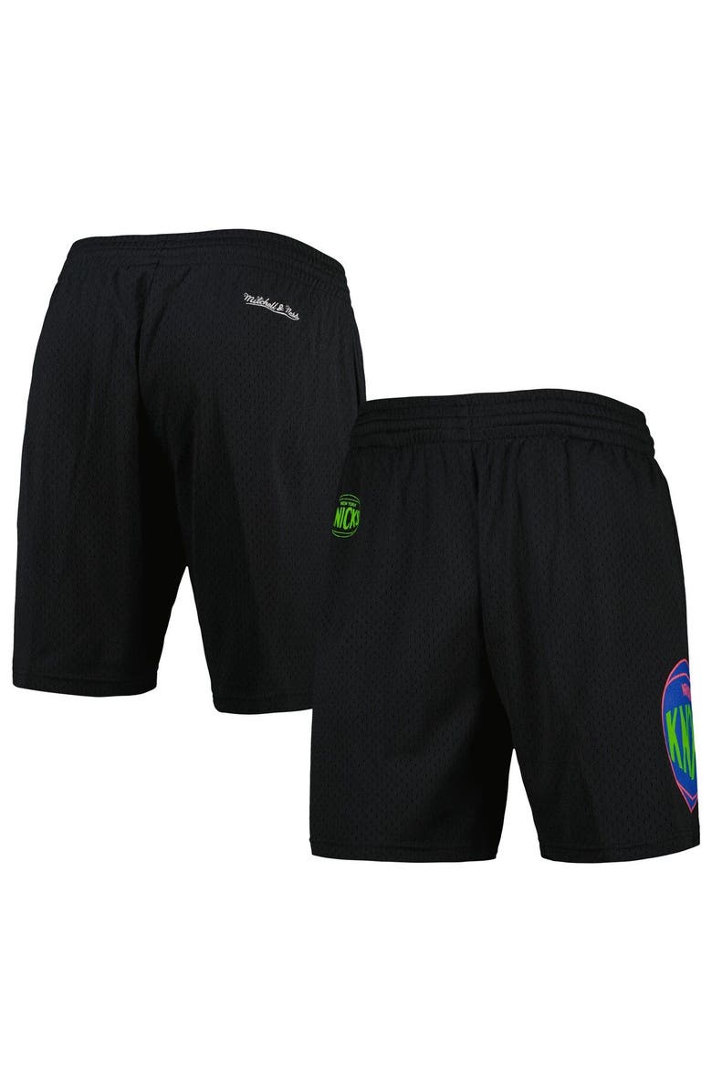 Mitchell & Ness Men's Mitchell & Ness Black New York Knicks Hardwood Classics Color Bomb Energy Shorts, Main, color, 