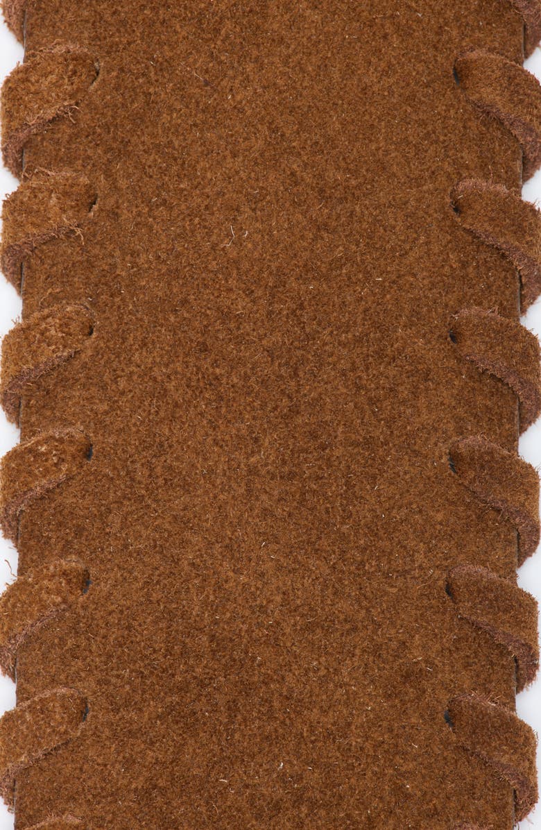Vince Camuto Whipstitched Wide Suede Belt, Alternate, color, Cognac