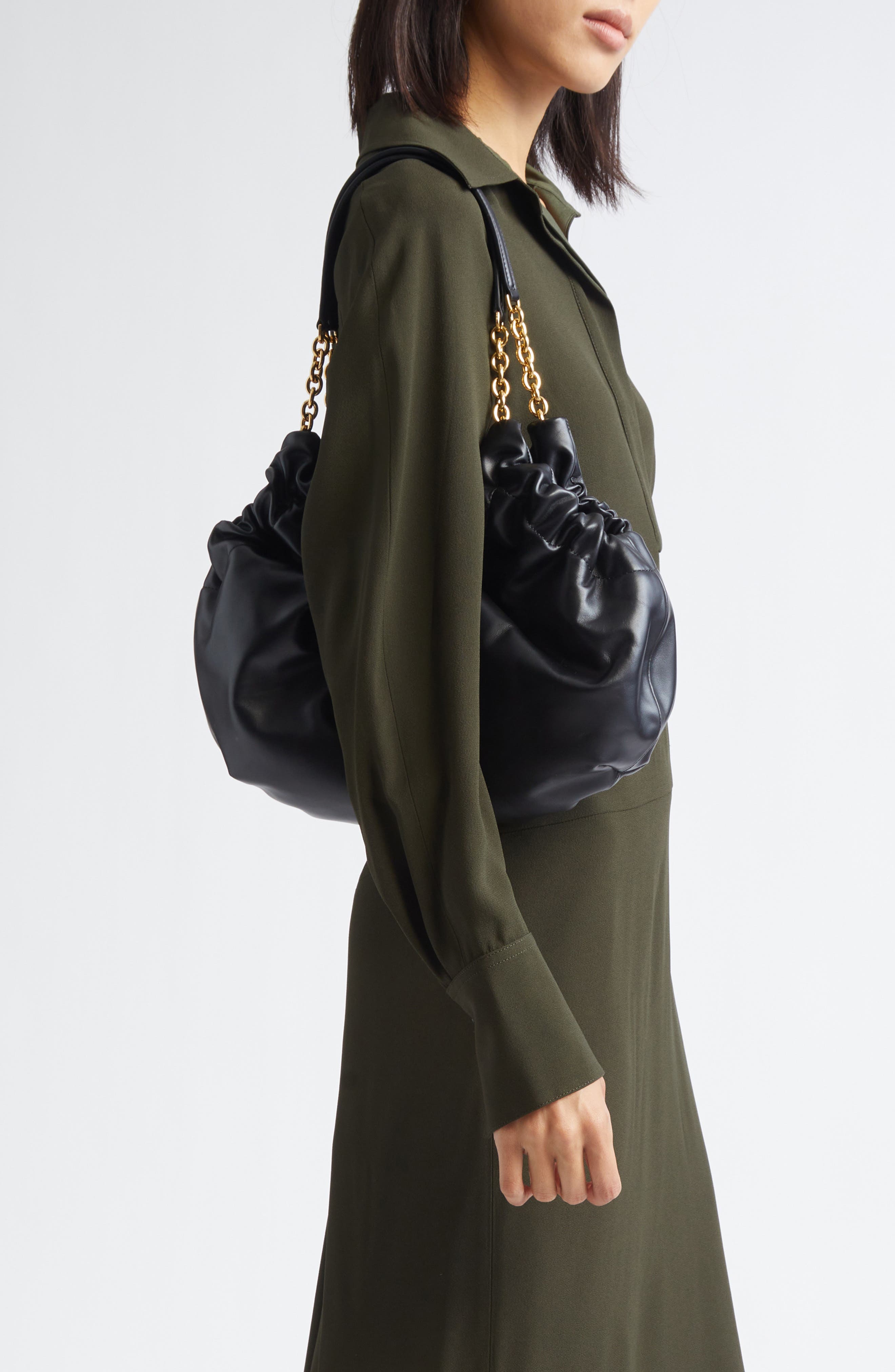 DeMellier Medium Miami Leather Hobo Bag, Alternate, color, Black