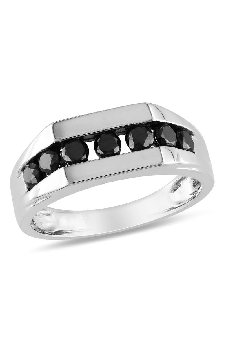 Julianna B. Men's Black Diamond Ring Sterling Silver, Main, color, Diamond