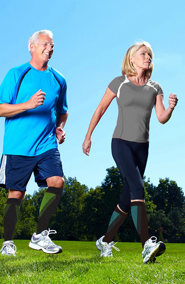 EXTREME FIT Gender Inclusive Assorted 6-Pack Athletic Graduated Compression Socks, Alternate, color, Black Assorted