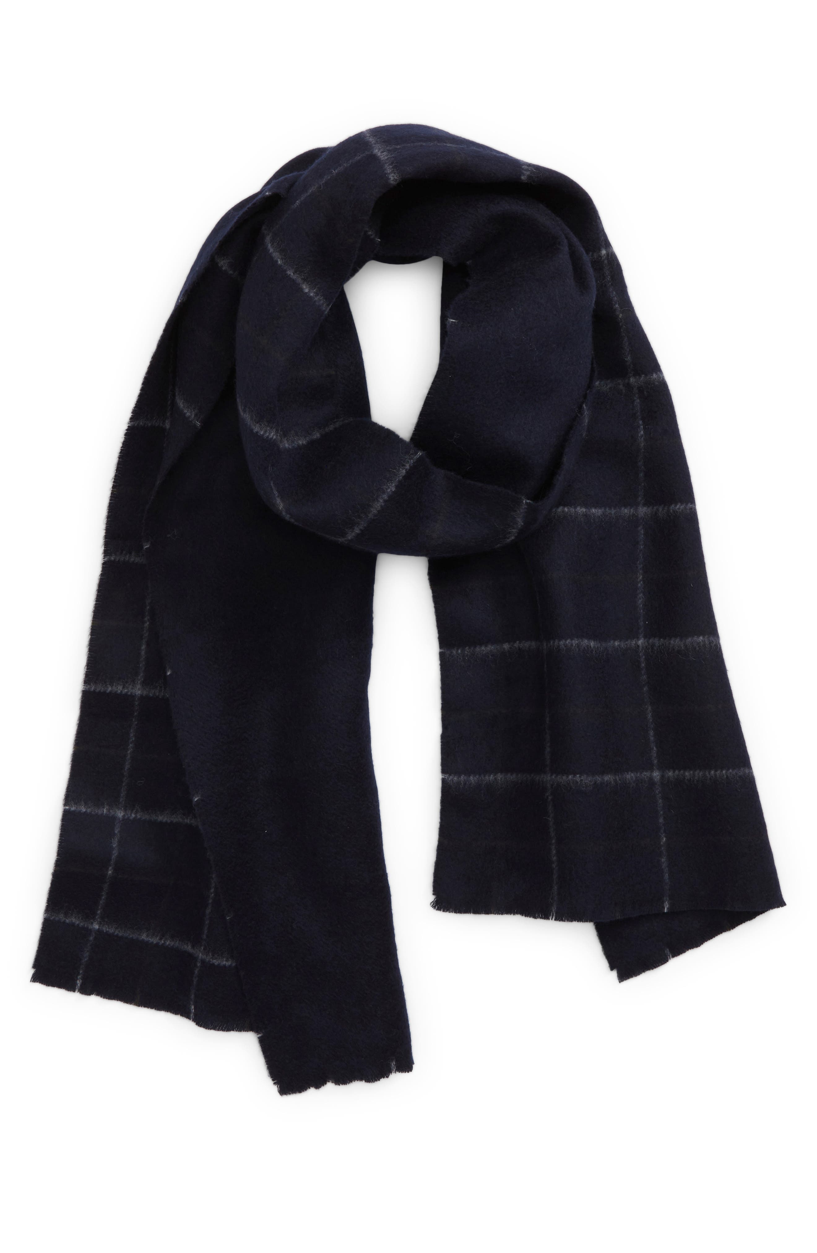 Vince Creekside Plaid Double Face Wool & Cashmere Scarf