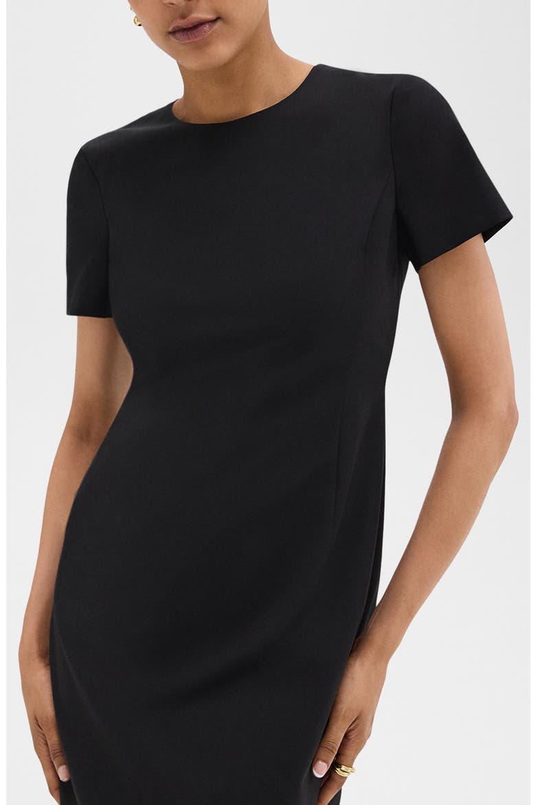 Jatinn Wool Blend Short Sleeve Dress, Alternate, color, BLACK