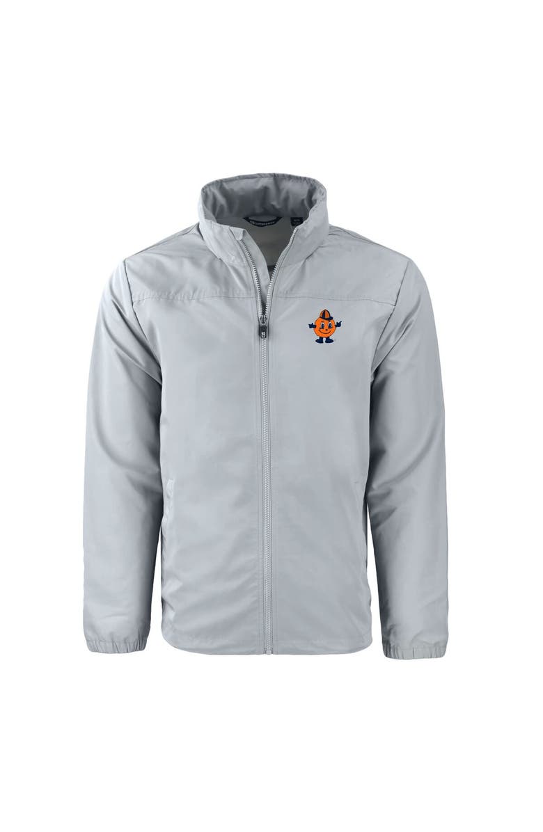 Cutter & Buck Men's Cutter & Buck  Gray Syracuse Orange Vault Charter Eco Recycled Full-Zip Jacket, Alternate, color, 
