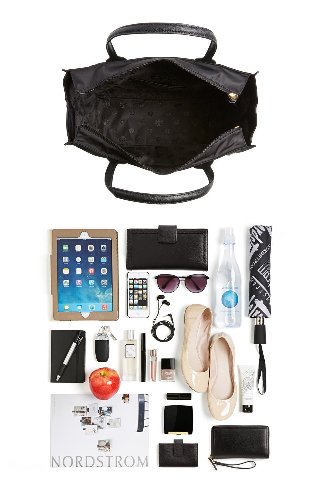 Tory Burch 'Ella' Packable Nylon Tote, Main, color, 