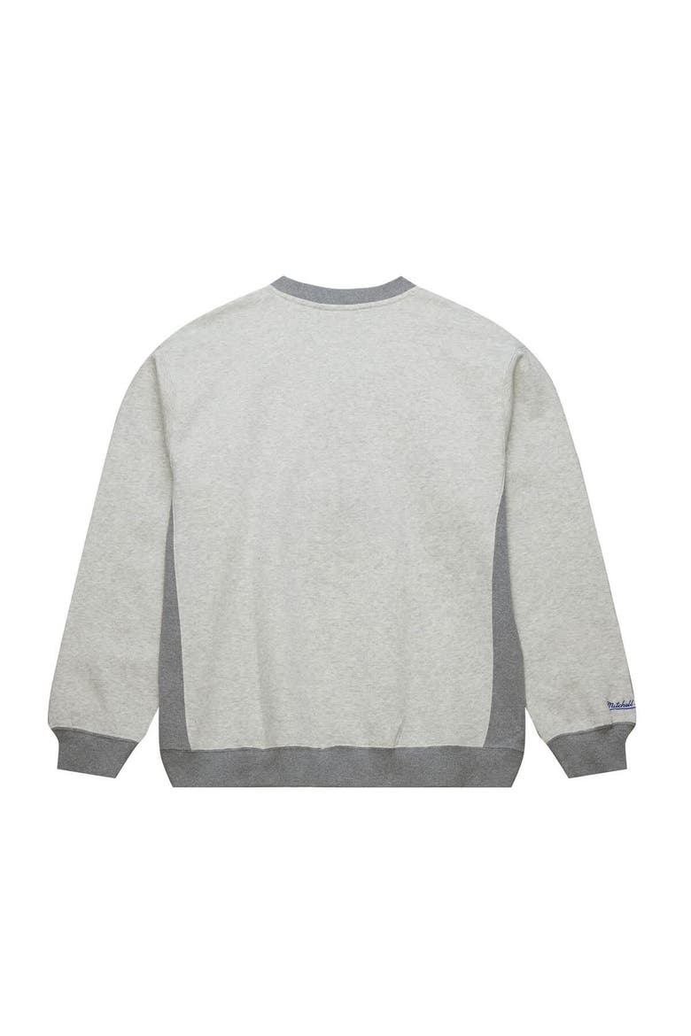 Men's Mitchell & Ness Heather Gray Philadelphia 76ers  Vintage Logo Pullover Sweatshirt, Alternate, color, Heather Gray