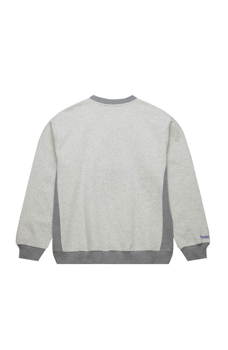 Mitchell & Ness Men's Mitchell & Ness Heather Gray Philadelphia 76ers  Vintage Logo Pullover Sweatshirt, Alternate, color, Heather Gray