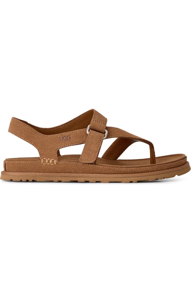 UGG<sup>®</sup> GoldenGaze Toe Post Sandal, Alternate, color, Chestnut