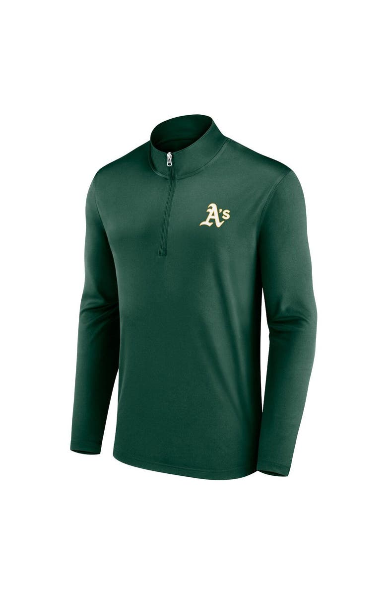 FANATICS Men's Fanatics Branded Green Oakland Athletics Underdog Mindset Quarter-Zip Jacket, Alternate, color, 