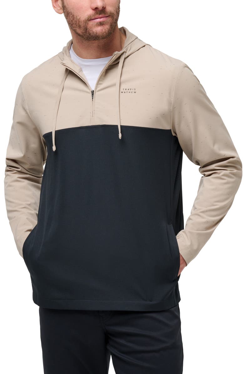 TravisMathew Rocky Shore Quarter Zip Pullover, Main, color, 
