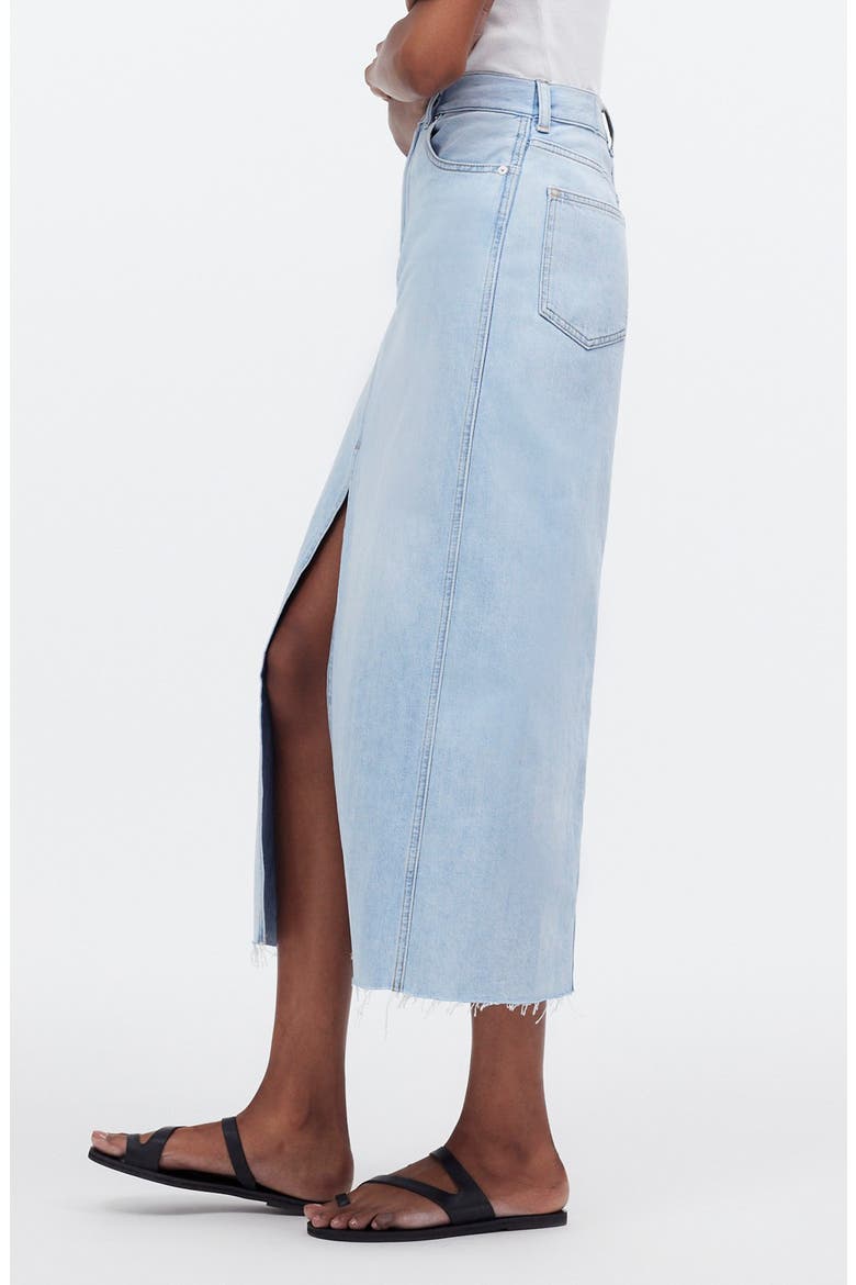 The Rilee Denim Midi Skirt, Alternate, color, FITZGERALD WASH