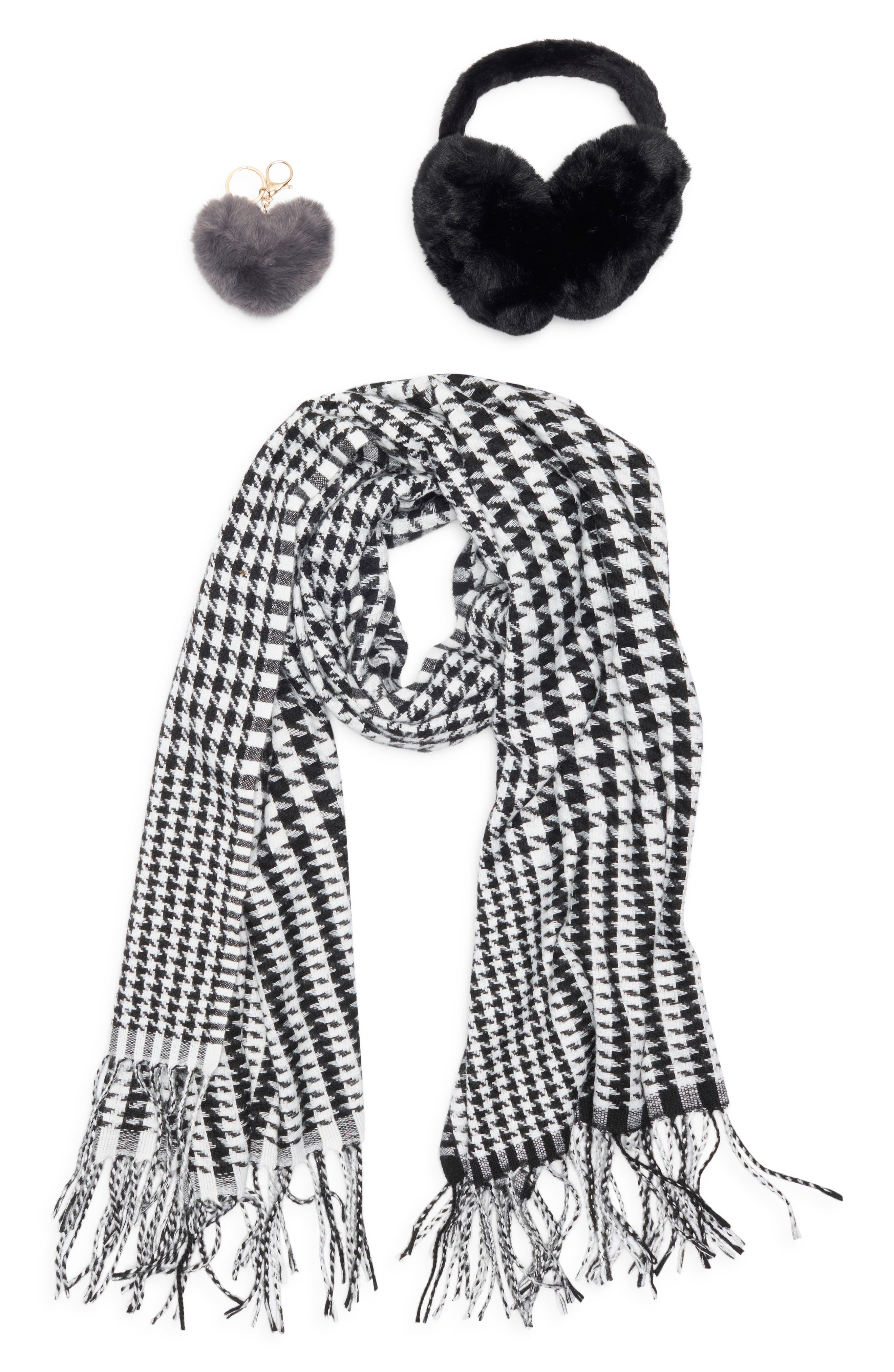 Nanette Lepore Scarf, Earmuff & Keychain Accessory Set