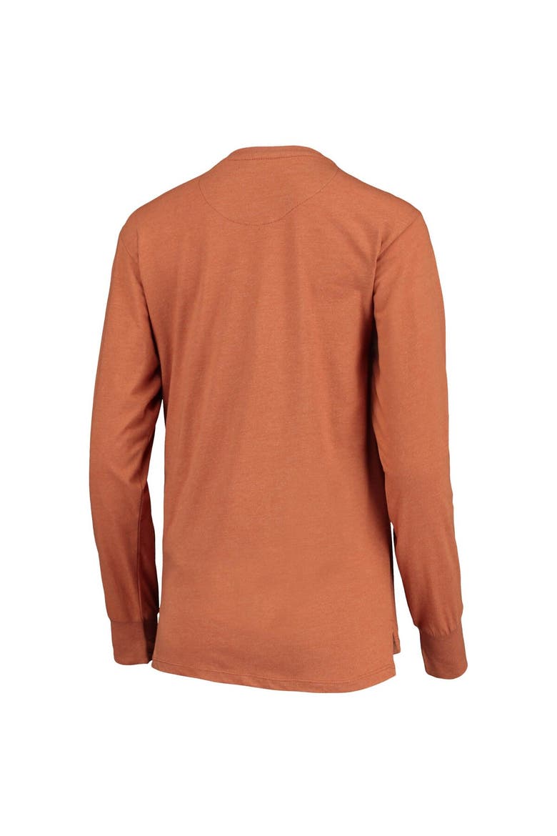 Women's Pressbox Heathered Texas Orange Texas Longhorns Two-Hit Canyon Long Sleeve T-Shirt, Alternate, color, Burnt Orange