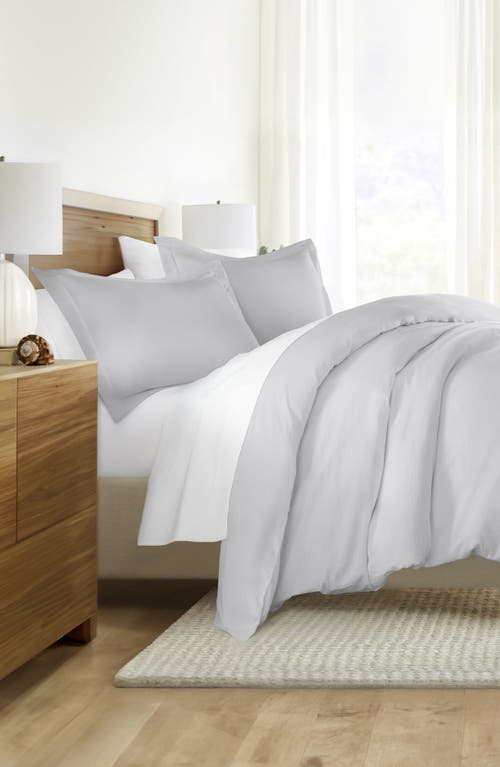 Homespun Vintage Washed Cotton Duvet Cover & Sham Set In Gray