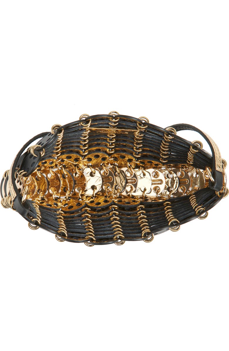 Rabanne Small 1969 Iconic Leather Shoulder Bag, Alternate, color, Black / Gold