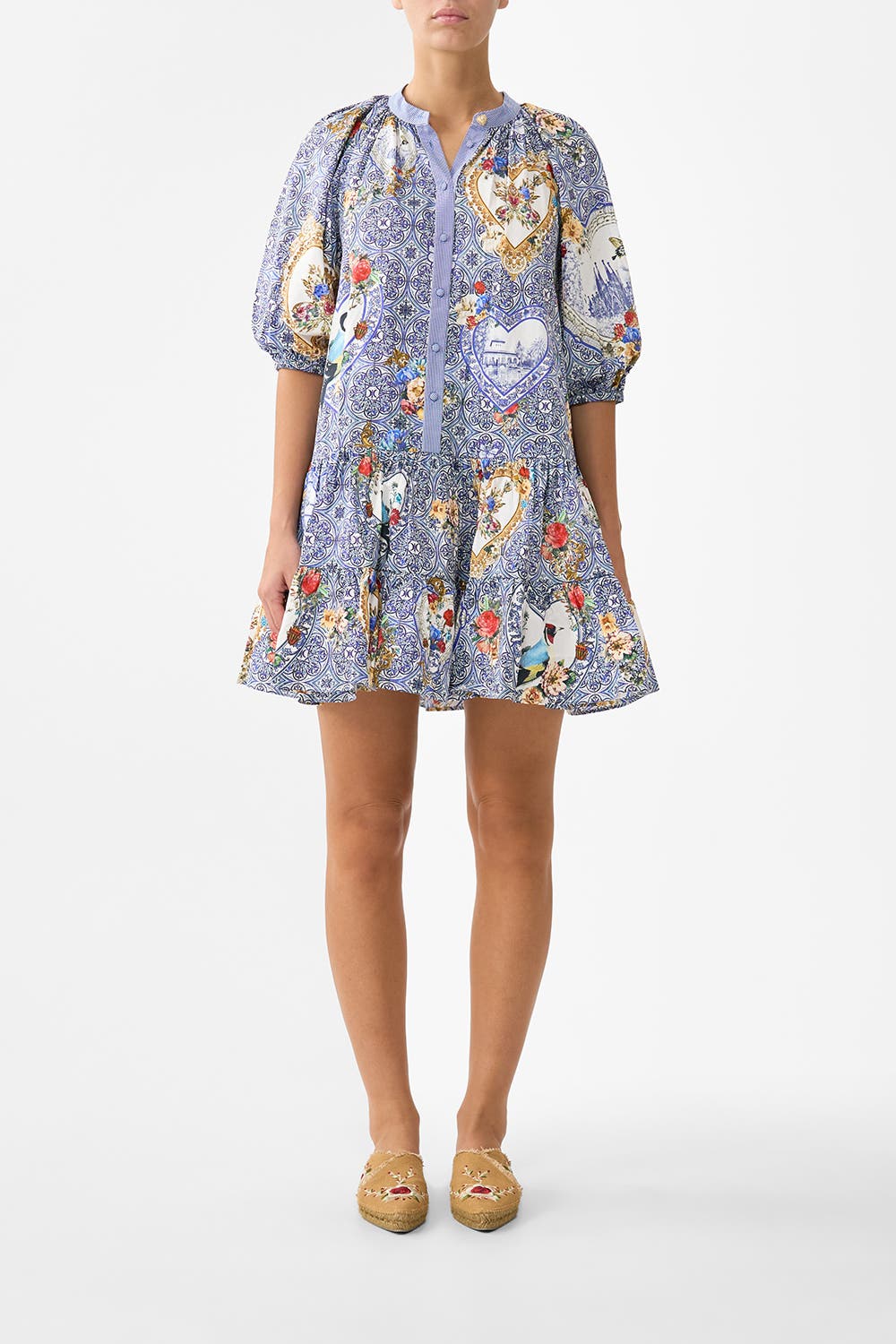 Puff Sleeve Shirt Dress
