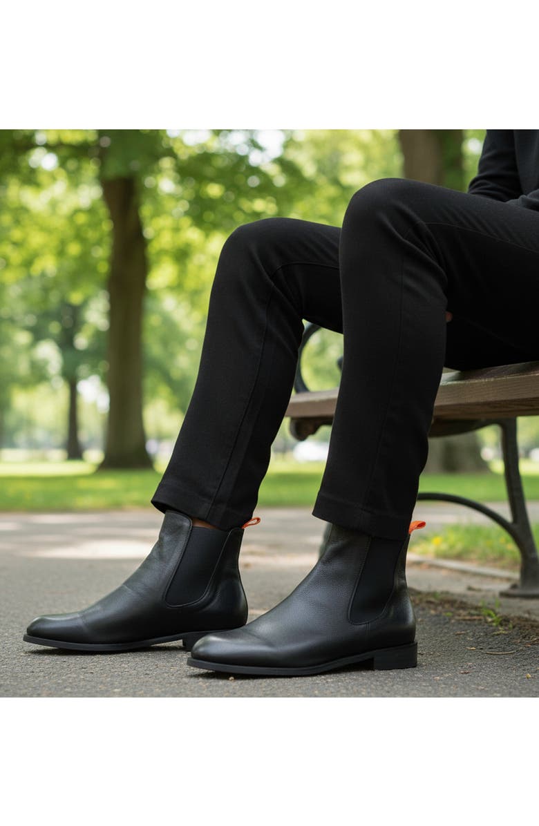 BEAUTIISOLES Reba Leather Bootie, Alternate, color, Black