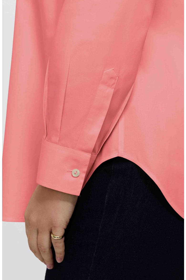 Boyfriend Non-Iron Cotton Blouse, Alternate, color, CORAL REEF