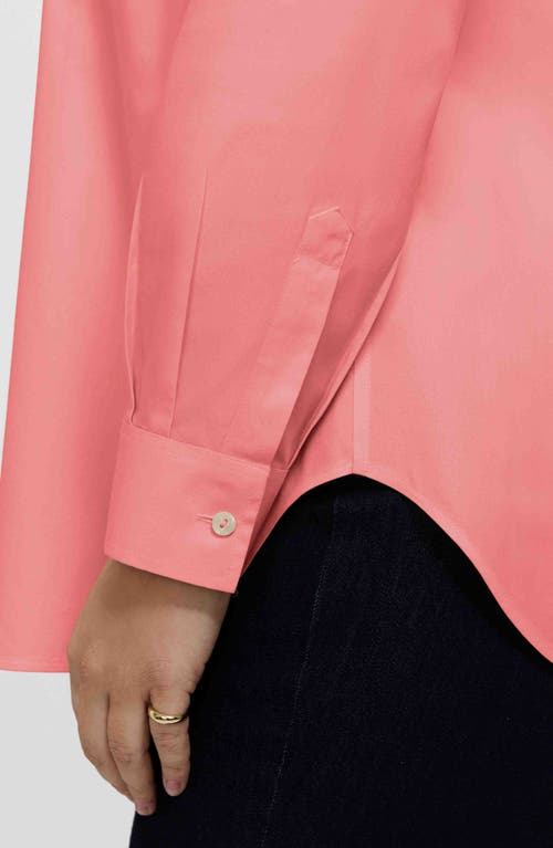 Foxcroft Boyfriend Non-iron Cotton Blouse In Pink