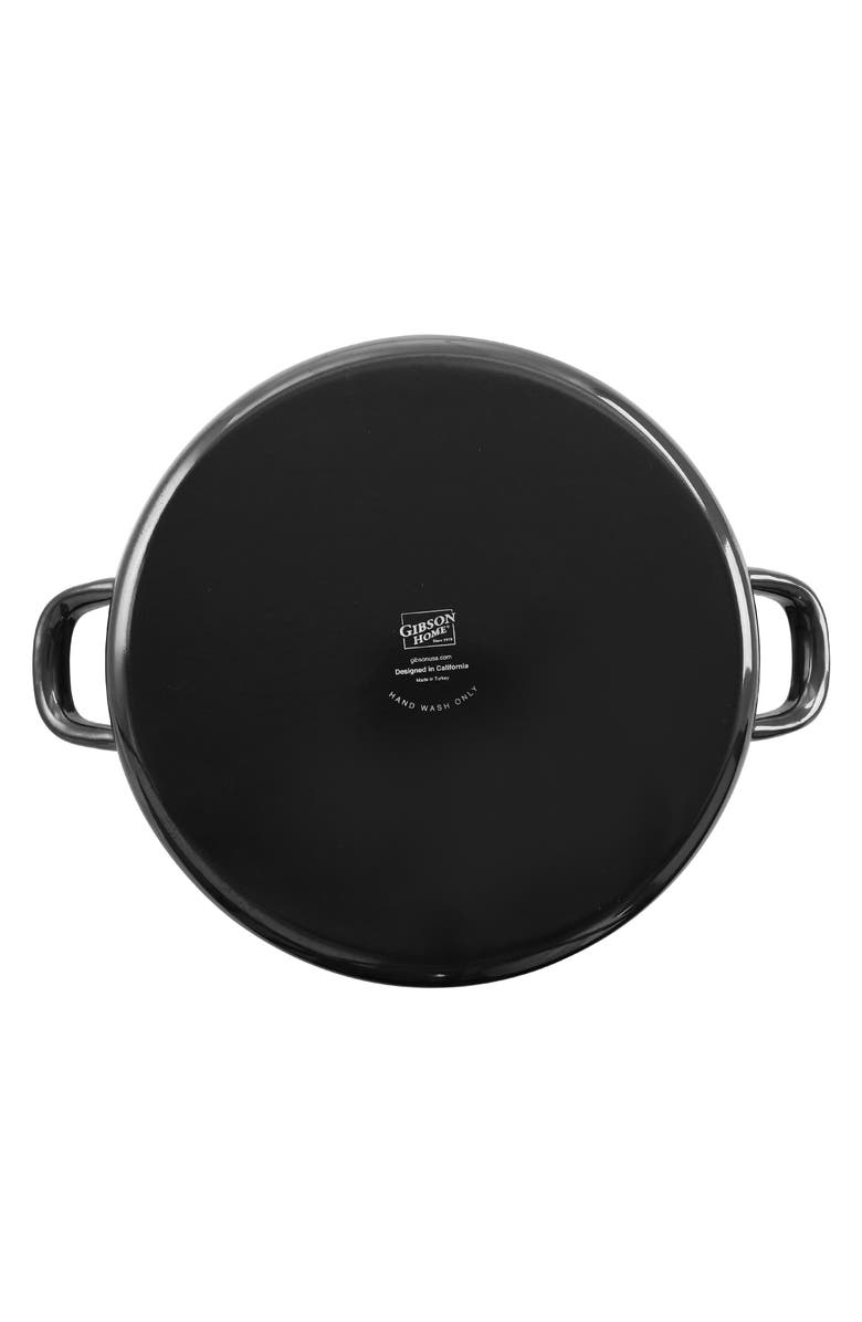 Gibson Home 5 Quart Gray Enamel on Steel Braiser Pan with Lid, Alternate, color, Black