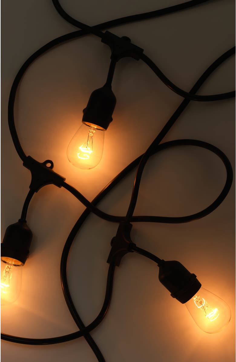 Brightech 24 ft or 48 ft, Plug‑In Heavy Duty Incandescent Glow Outdoor String Lights, Weatherproof Glass Bulbs, Alternate, color, 24 Ft 7 Bulbs | Warm White