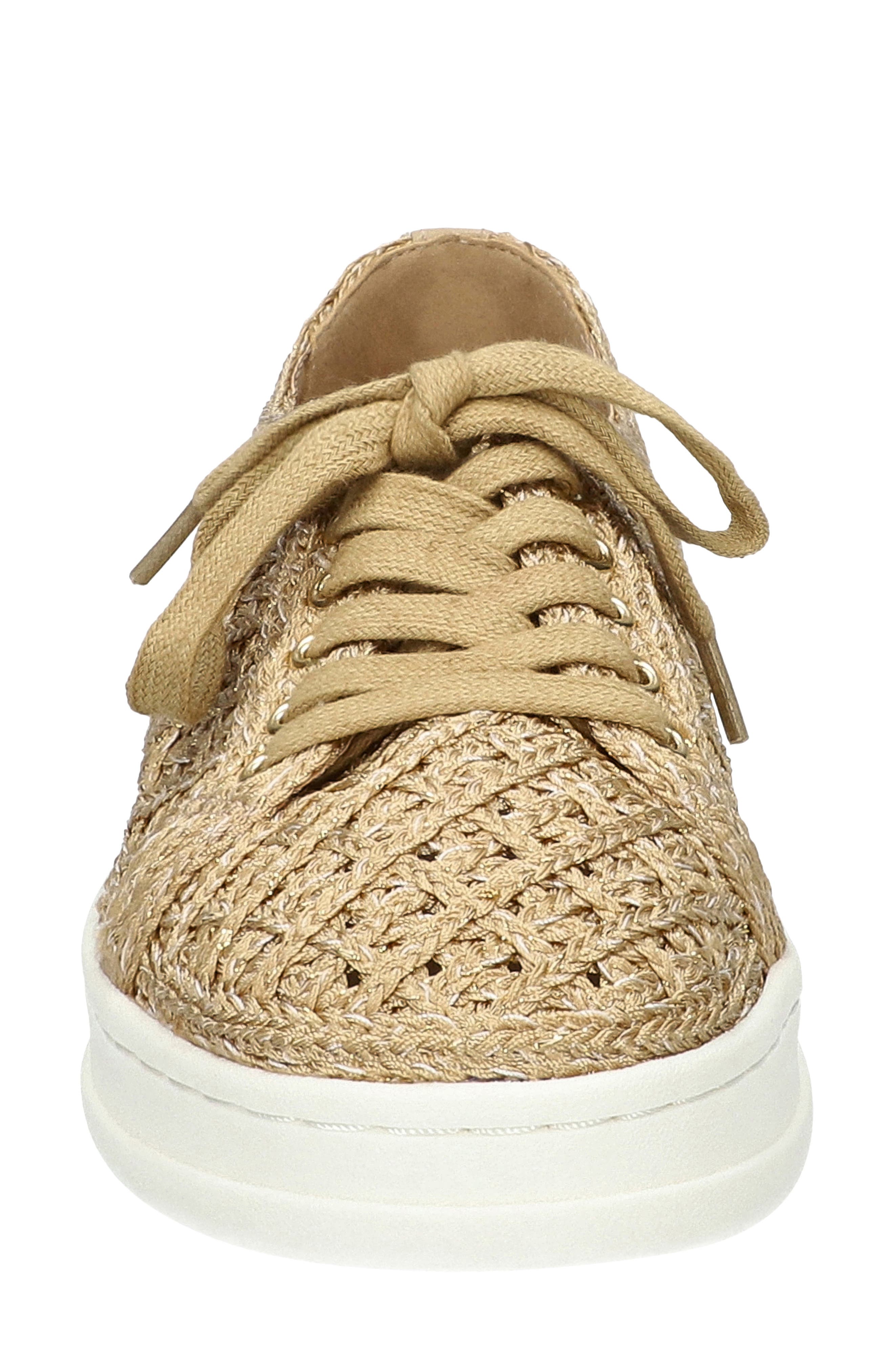 Abagale Lace Platform Sneaker, Alternate, color, GOLD RAFFIA