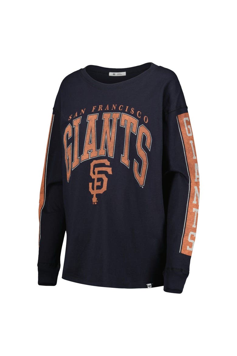 Women's '47 Black San Francisco Giants Statement Long Sleeve T-Shirt, Alternate, color, Black