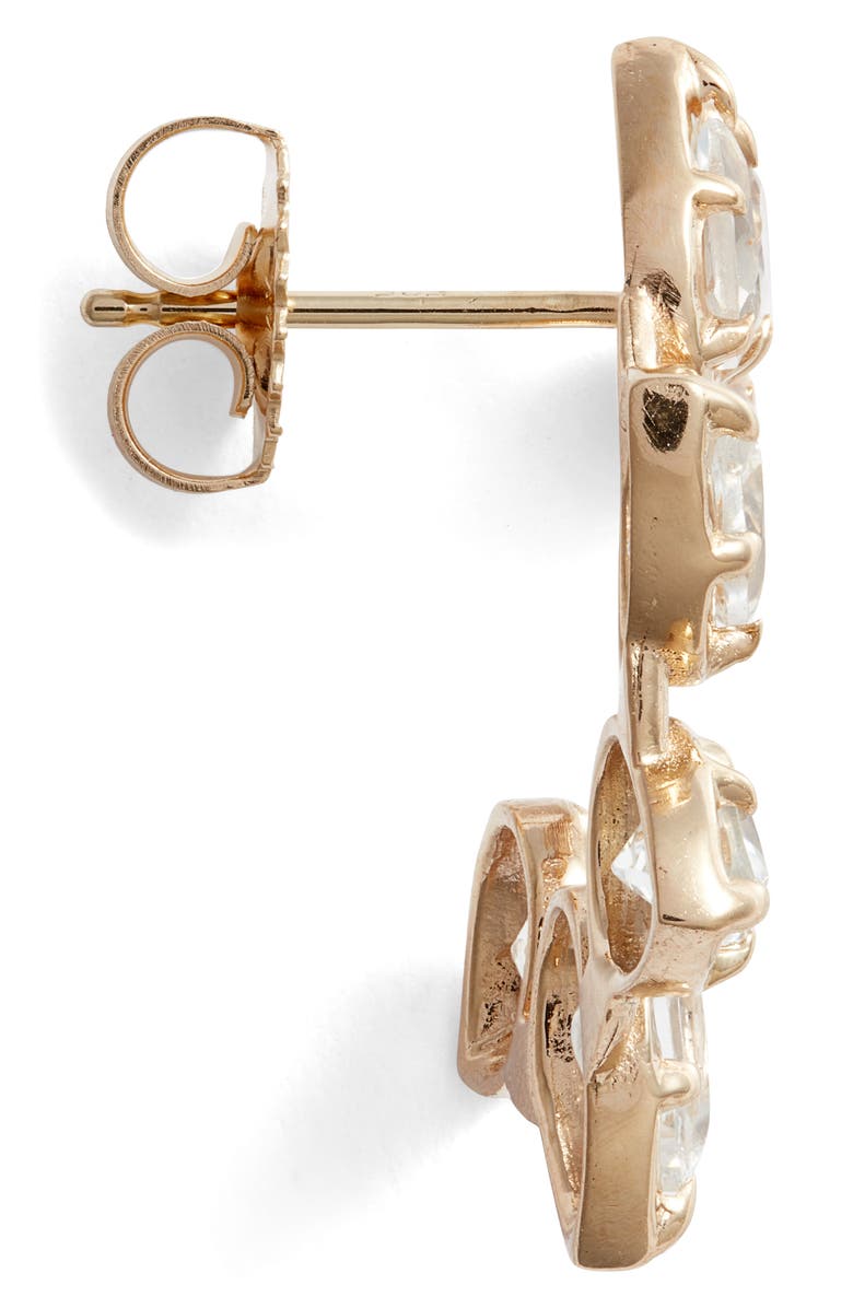 Anzie Bouquet White Topaz Hoop Earrings, Alternate, color, Silver/ Clear Topaz