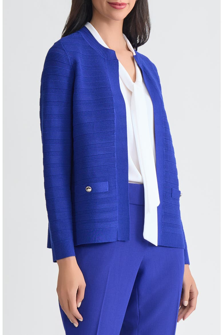 Kissing Front Ottoman Stitch Cardigan, Alternate, color, ROYAL SIGNATURE