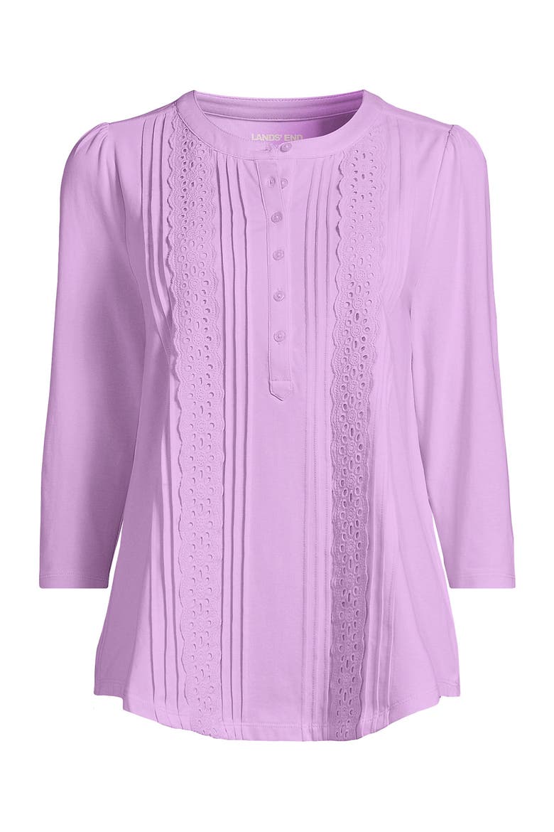 Plus Size 3/4 Sleeve Lightweight Jersey Embellished Top, Alternate, color, Pale Orchid