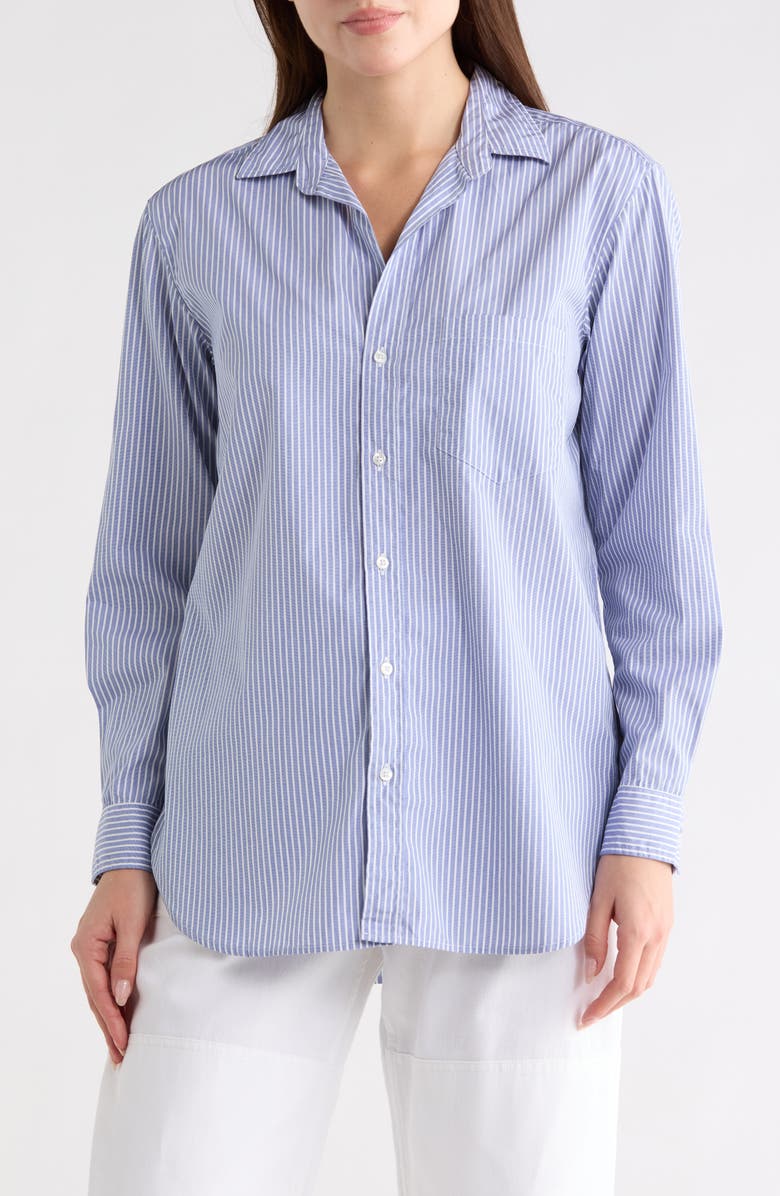 Frank & Eileen Stripe Cotton Button-Up Shirt, Main, color, Blue White Stripe