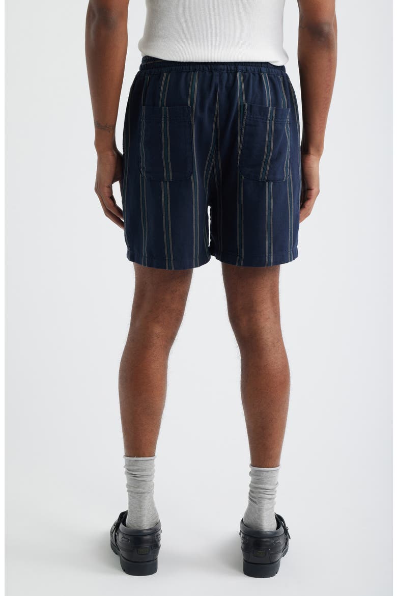 Lawson Stripe Cotton Drawstring Shorts, Alternate, color, DARK NAVY