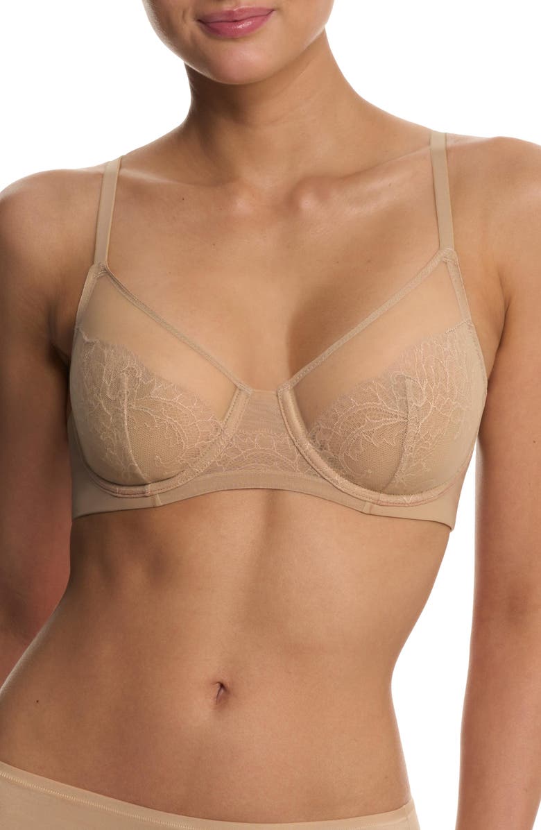 Natori Radiance Convertible Unlined Underwire Bra, Main, color, Cafe