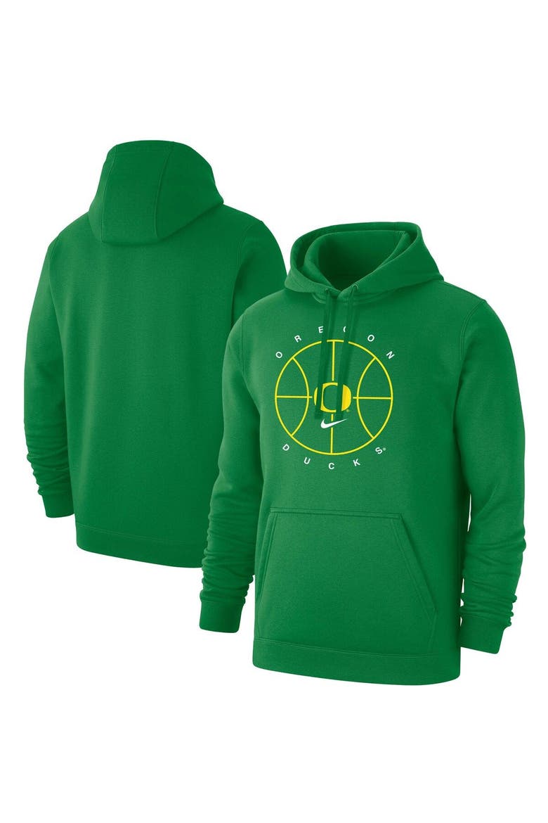 Men's Nike Green Oregon Ducks Basketball Icon Club Fleece Pullover Hoodie, Main, color, Green