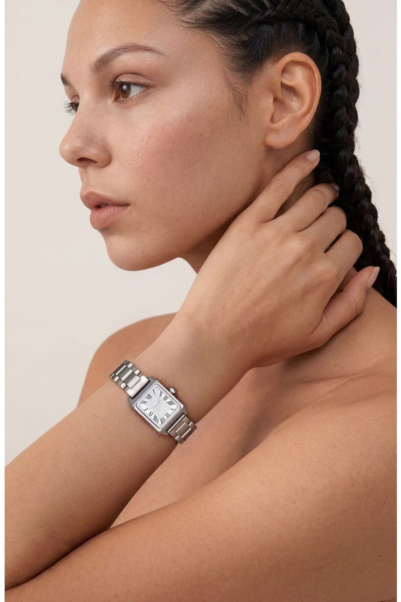 Berlin Bracelet Strap Watch, 25.7mm, Alternate, color, SILVER/WHITE