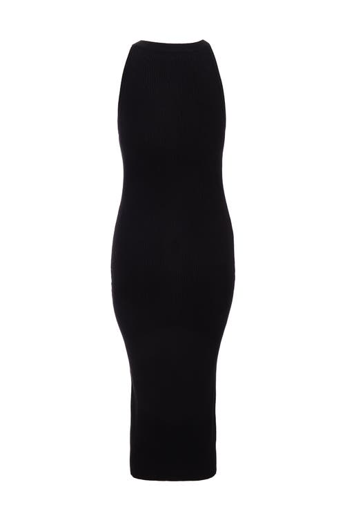 Quiz Knit Halter Neck Dress In Black
