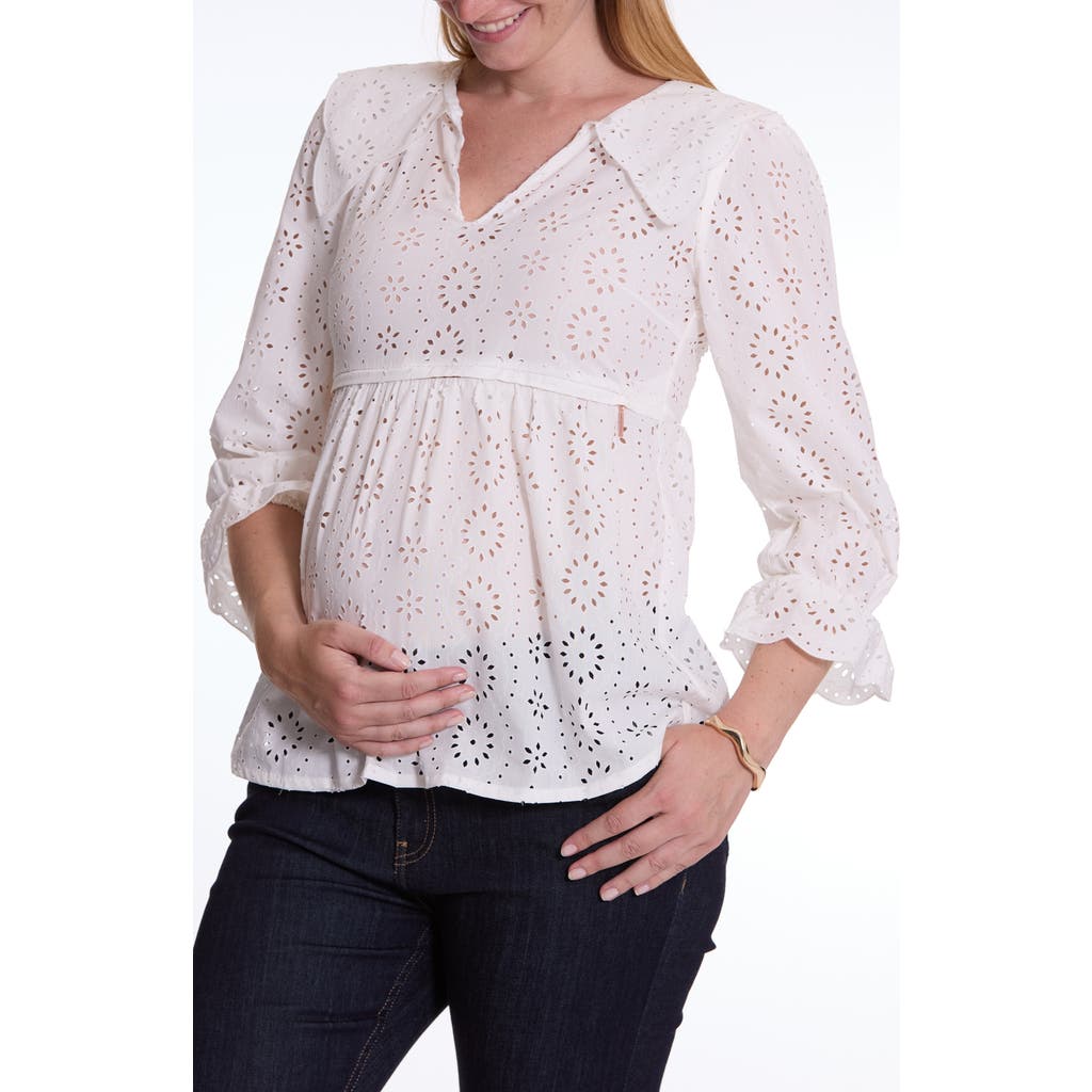 Cache Coeur Clothilde Maternity And Nursing Blouse In White