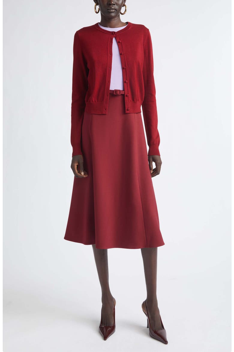 Silk & Cotton Cardigan, Alternate, color, RIOJA