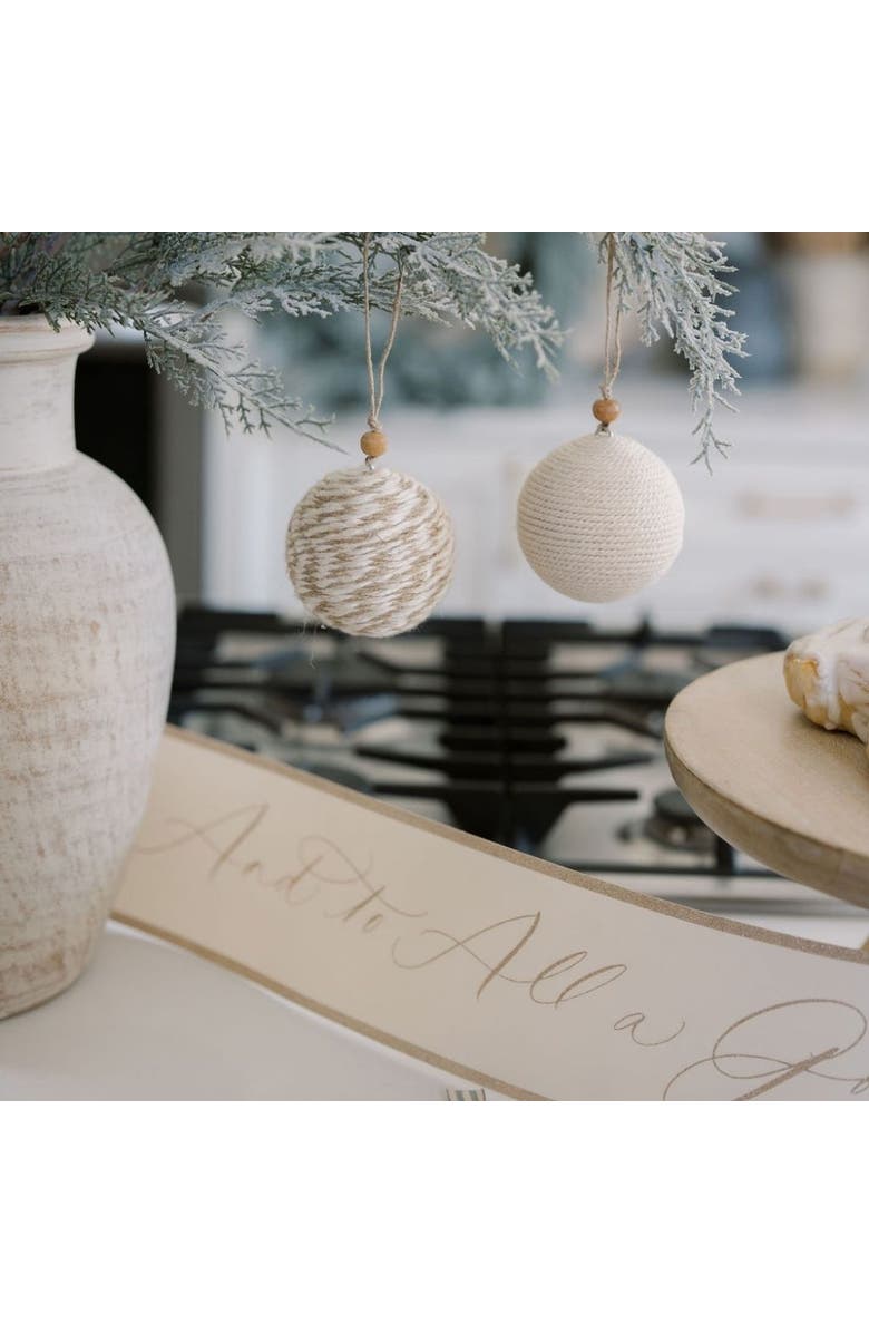 CG Hunter Natural Jute Wrapped Christmas Ornaments, Alternate, color, Earth Tones