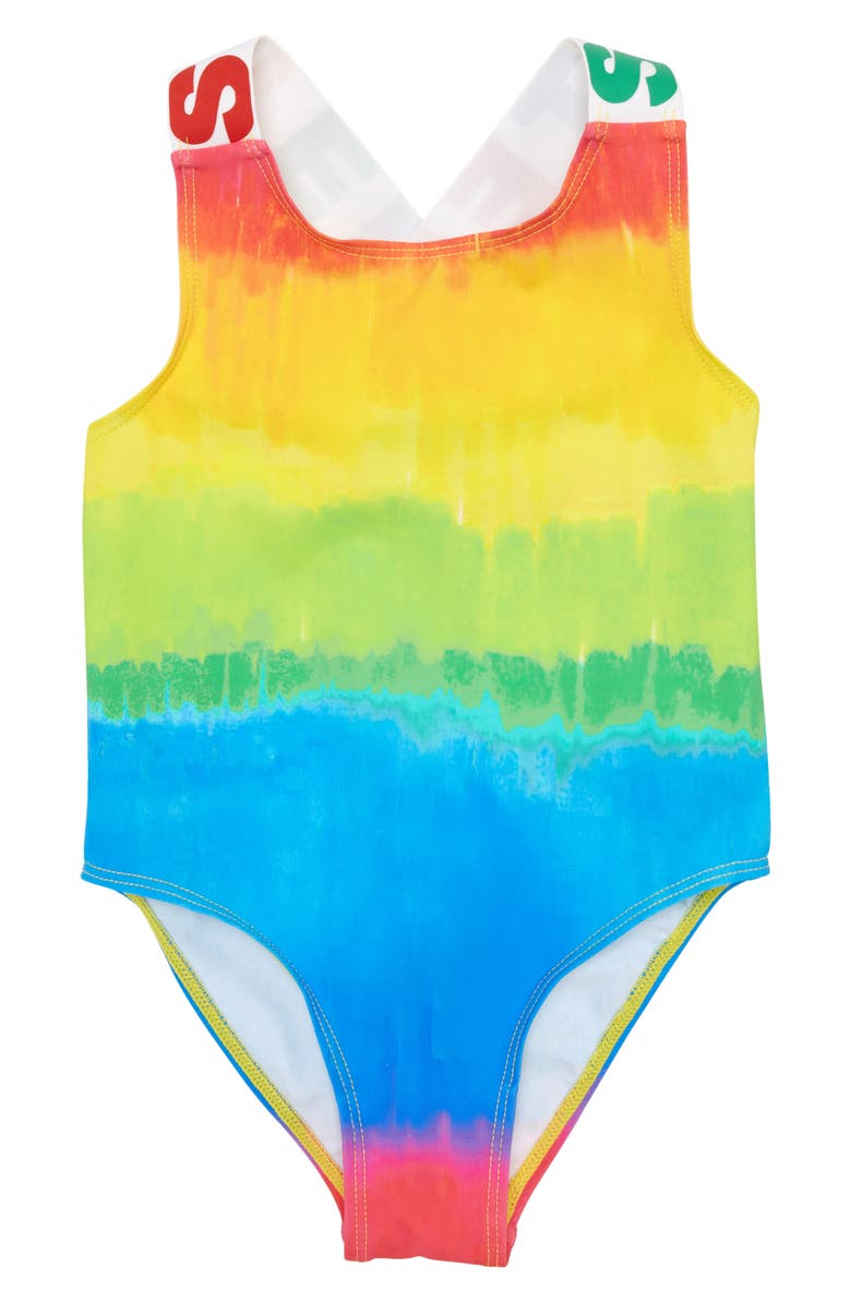 Stella McCartney Kids Kids' Rainbow One-Piece Swimsuit, Main, color,