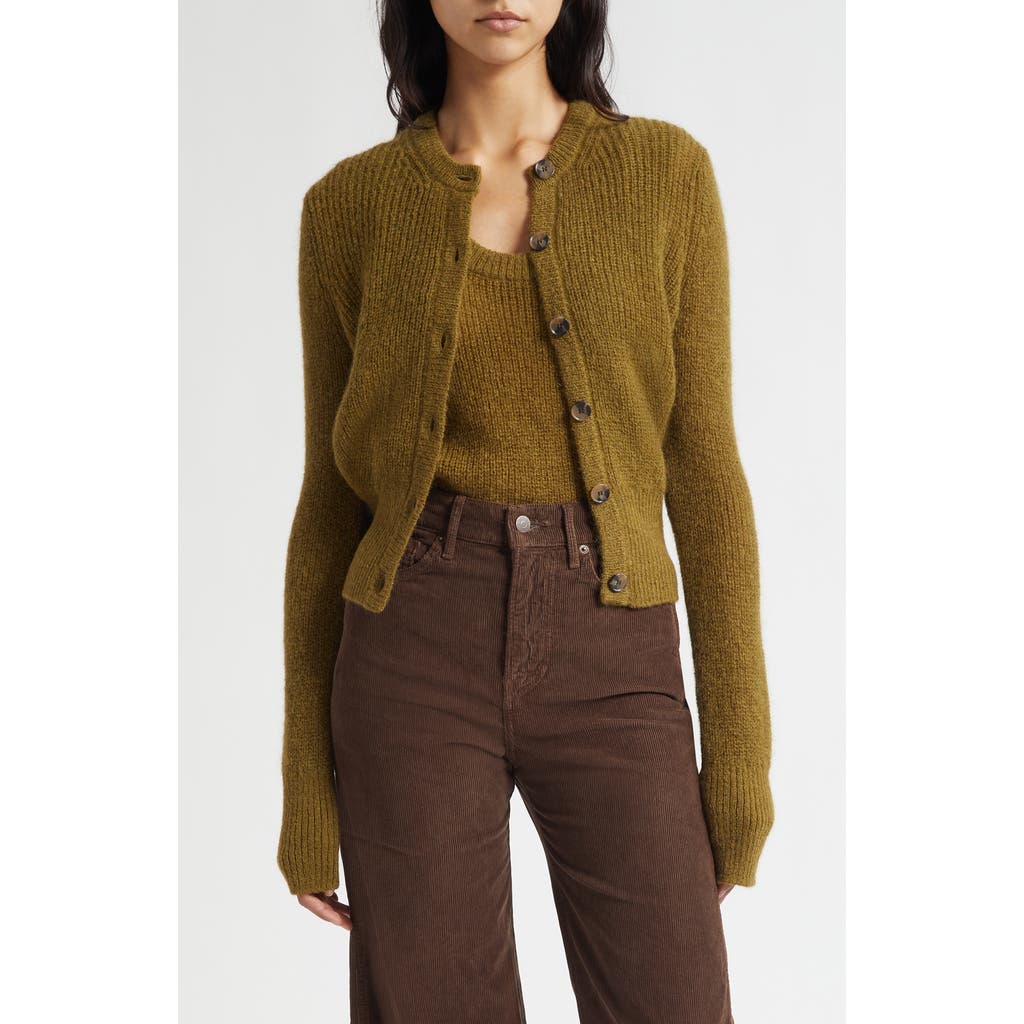 Veronica Beard Gilmour Crop Cardigan In Green