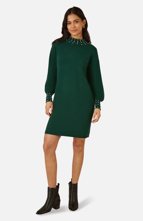 Bead Detail Knitted Sweater Dress