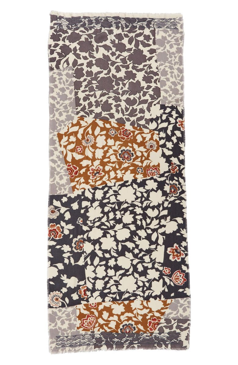 Hinge 'Floral Shadow Block' Wrap Scarf, Alternate, color,