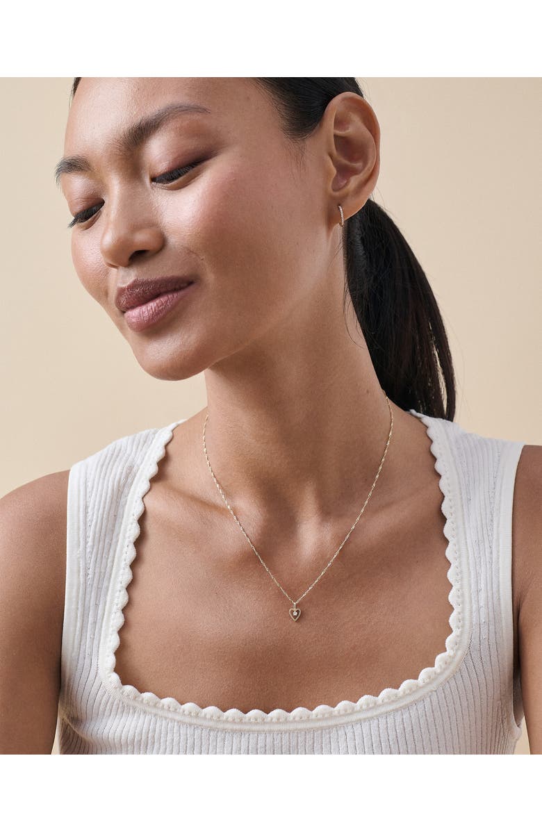 Edge of Ember Heart Diamond Pendant Necklace, Alternate, color, Heart